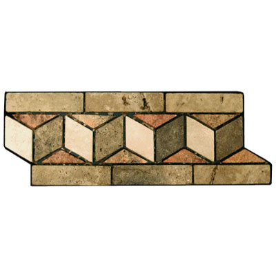 Stone Collection Stone Collection Mexican Travertine Decorative Borders Chevron Tile  &  Stone