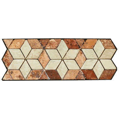 Stone Collection Stone Collection Mexican Travertine Decorative Borders Star Rust Tile  &  Stone