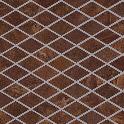 Porcellana di Rocca Porcellana Di Rocca Opus Slate Small Rhomboid Mosaic Brown Tile  &  Stone