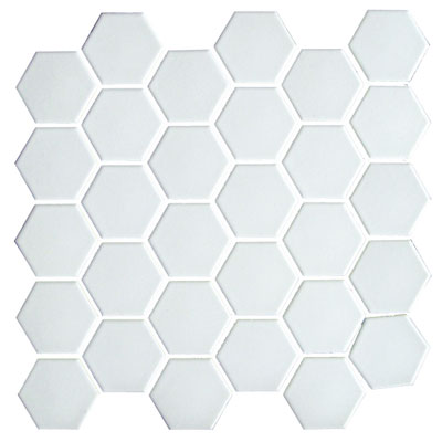 Adex USA Adex Usa Coordinating Floor - Porcelain Hezagon Mosaic White Tile  &  Stone