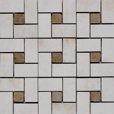 Vallelunga Vallelunga Villa Adriana Spiral Mosaic W / marble Insert Calacatta Mosaic Tile  &  Stone