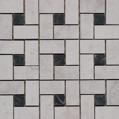 Vallelunga Vallelunga Villa Adriana Spiral Mosaic W / marble Insert Carrara Mosaic Tile  &  Stone