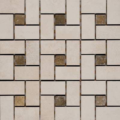 Vallelunga Vallelunga Villa Adriana Spiral Mosaic W / marble Insert Royal Mosaic Tile  &  Stone