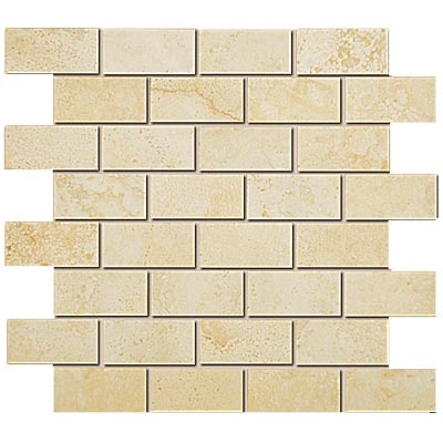 Tesoro Tesoro Pietra Latina Brick Mosaic Tiburtino Chiaro Tile  &  Stone