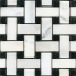 Maestro Mosaics Stone Basketweave Mosaic White Statuary Black Tile & Stone